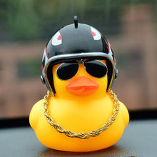 Load image into Gallery viewer, Society Lovely Duck in the Car Ornament Car Accessories Interior Decoration Auto Dashboard Toys With Helmet And Chain
