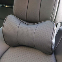 Load image into Gallery viewer, 1 pc top layer leather car Headrest support neck/Auto seat safety pillow cowhide/ O SHI CAR pillow protection cervical spine
