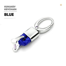 Load image into Gallery viewer, Leather Hand Woven Keychain Metal key rings Chains Best Gifts Car Key Holder For Mercedes Benz VW TOYOTA AUDI BMW Auto Keyring
