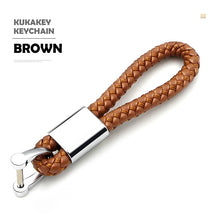 Load image into Gallery viewer, Leather Hand Woven Keychain Metal key rings Chains Best Gifts Car Key Holder For Mercedes Benz VW TOYOTA AUDI BMW Auto Keyring
