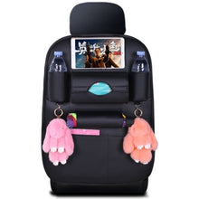 Load image into Gallery viewer, Pu Leather Car Seat Back storage bag Universal Car Backseat Organizer Hanging bags child safety seat Multifunction storage box
