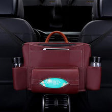 Load image into Gallery viewer, PU Leather Car Seat Back Intermediate Bag Auto Receiving And Hanging Bag Car Trunk Organize Bag Storage Organizer In The Car
