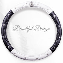 Load image into Gallery viewer, Fashion Women PU Leather Car Steering Wheel Covers Diamond Black Pink Auto Steering-Covers Cases for  Lady Girls Car Accessories
