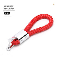 Load image into Gallery viewer, Leather Hand Woven Keychain Metal key rings Chains Best Gifts Car Key Holder For Mercedes Benz VW TOYOTA AUDI BMW Auto Keyring
