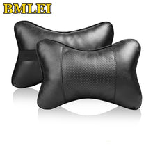 Load image into Gallery viewer, 2021 New Mini All PU leather car neck pillows comfortable universal Auto Seat Head Neck Rest Cushion Headrest Pillow Pad
