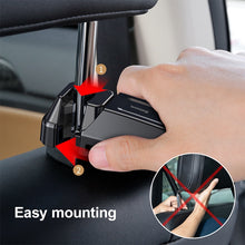 Load image into Gallery viewer, Baseus 2 in1 Car Headrest Hook with Phone Holder Back Seat Hook for Bag Handbag Fastener Backseat Organizer Multifunction Clip
