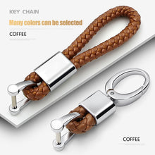 Load image into Gallery viewer, Leather Hand Woven Keychain Metal key rings Chains Best Gifts Car Key Holder For Mercedes Benz VW TOYOTA AUDI BMW Auto Keyring
