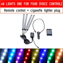 Load image into Gallery viewer, 12 LED Car Interior Floor Foot Lamp AUTO Decoration Light With USB Multiple Modes Car Styling Atmosphere RGB Neon Lamp Strips
