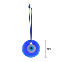 Load image into Gallery viewer, 1PC Blue Lampwork Glass Turkish Evil Eye Charm Pendant Tassel Car Craft Decoration Pendant Car Interior Decor
