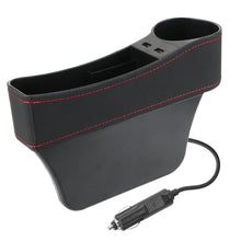 Load image into Gallery viewer, Car Organizer Auto Crevice Pocket Dual USB Charger Phone Bottle Cups Holder Seat Gap Slit Leather Storage Box Car Accessories
