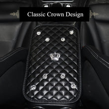 Load image into Gallery viewer, Center Console Armrest Cover Bling Crown Leather Durable Car Accessories Seatbelt Racing Shoulder Strap Padding for Polo Corolla
