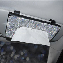 Load image into Gallery viewer, 1 Pcs Crystal Car Tissue Box Towel Sets Car Sun Visor Tissue Box Holder Auto Interior Storage Decoration for BMW Car Accessories
