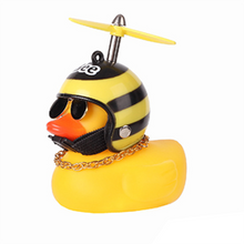 Load image into Gallery viewer, Society Lovely Duck in the Car Ornament Car Accessories Interior Decoration Auto Dashboard Toys With Helmet And Chain
