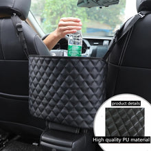 Load image into Gallery viewer, Car Large Capacity Storage Pocket Seat Crevice Net Handbag Holder Luxury Leather Seat Back Organizer Mesh  Bag Automotive Goods
