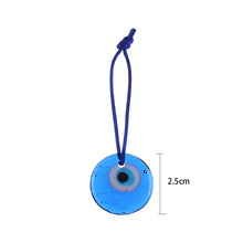 Load image into Gallery viewer, 1PC Blue Lampwork Glass Turkish Evil Eye Charm Pendant Tassel Car Craft Decoration Pendant Car Interior Decor
