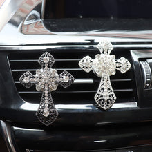 Load image into Gallery viewer, Car Accessories Interior Car Air Freshener Diamond Cross Jesus Christian Vent Clip Aroma Car Smell Flavoring In Auto Decoration
