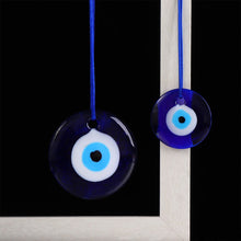 Load image into Gallery viewer, 1PC Blue Lampwork Glass Turkish Evil Eye Charm Pendant Tassel Car Craft Decoration Pendant Car Interior Decor
