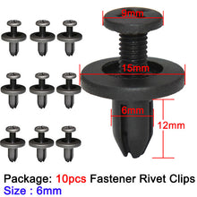 Load image into Gallery viewer, 10~ 50pcs Car 6mm Hole Plastic Rivets Fastener Push Clip Black Auto Vehicle Door Trim Panel Retainer Fastener Clips For Toyota
