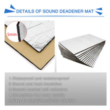 Load image into Gallery viewer, Uxcell 9pcs/12pcs 50cm*30cm Sound Deadener Heat Insulation Mat Car Van Sound Proofing Deadening Insulation Car Hood Insulation
