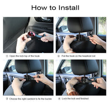 Load image into Gallery viewer, 2 in 1 Car Phone Holder Headrest Hook Seat Back Hanger for Cloth Foldable Clip Bag Handbag Purse Grocerys Organizer
