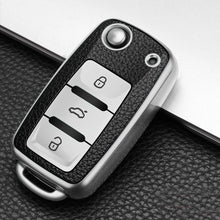 Load image into Gallery viewer, KIQI TPU Leather Car Key Cover Case for Volkswagen for VW Bora Polo Tiguan Jetta Passat B5 B6 B7 Golf Beetle for Skoda Octavia
