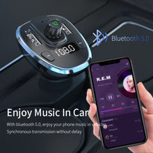 Load image into Gallery viewer, Essager USB Car Charger FM Transmitter Bluetooth 5.0 Coche Adapter Wireless Handsfree Audio Receiver MP3 Player Auto Accessories
