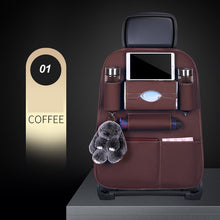 Load image into Gallery viewer, KAWOSEN Car Seat Back Bag Folding Table Organizer Pad Drink Chair Storage Pocket Box Travel PU Leather Stowing Tidying SBCB07
