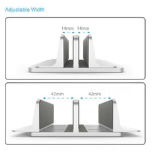 Load image into Gallery viewer, Vertical Adjustable Laptop Stand Aluminium Portable Notebook Mount Support Base Holder For MacBook Pro Air Accessory Book Holder
