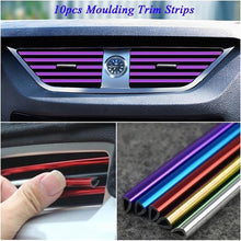 Load image into Gallery viewer, 10Pcs 20cm Universal  Car Air Conditioner Outlet Decorative U Shape Moulding Trim Strips Decor Car Styling Accessories
