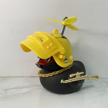 Load image into Gallery viewer, Car Interior Decoration Yellow Duck with Helmet for Bike Motor Without Lights Duck In The Car Car Accessories
