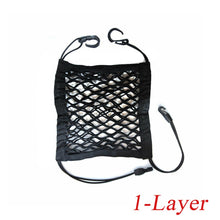 Load image into Gallery viewer, Car Elastic Storage Net Bag Between Seats Auto Interior Organizer Car Divider Pet Barrier Universal Stretchable 3 Layer Mesh Bag
