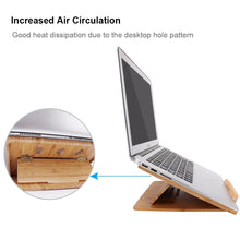 Load image into Gallery viewer, iCozzier Bamboo Foldable Laptop Stand Holder Adjustable Notebook Computer Tablet Desk Bed Heat Dissipation Mount for Netbook
