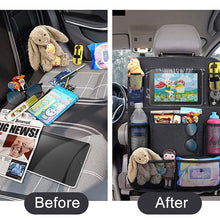 Load image into Gallery viewer, 2PC/1PC Car Back Seat Organizer Kids Car Backseat Cover Protector with Touch Screen Tablet Holder Kick Mats with Pocket for Toys
