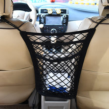 Load image into Gallery viewer, Car Elastic Storage Net Bag Between Seats Auto Interior Organizer Car Divider Pet Barrier Universal Stretchable 3 Layer Mesh Bag
