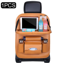 Load image into Gallery viewer, Pu Leather Pad Bag Car Seat Back Organizer Foldable Table Tray Travel Storage Bag Foldable Dining Table Car Seat Storage Bag
