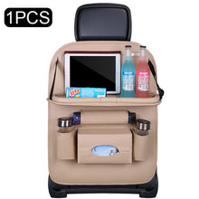 Load image into Gallery viewer, Pu Leather Pad Bag Car Seat Back Organizer Foldable Table Tray Travel Storage Bag Foldable Dining Table Car Seat Storage Bag
