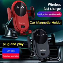 Load image into Gallery viewer, Wireless Charger Car Phone Holder Qi Induction Smart Sensor Fast Charging Stand Mount For Samsung S10 Note 10 iPhone 11 10W
