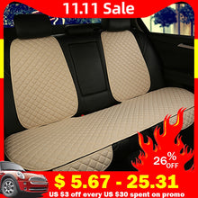 Load image into Gallery viewer, Linen Car Seat Cover Protector Summer Front or Rear Seat Back Cushion Pad Mat Backrest Universal for Auto Interior Truck Suv Van
