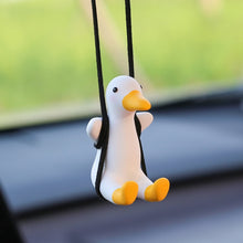 Load image into Gallery viewer, Gypsum Cool White Swing Duck with Sunglasses Automoblie Decor Car Rearview Mirror Ornaments Creative Duck Auto Decoration
