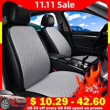 Load image into Gallery viewer, Summer Car Seat Cover Protector Auto Flax Front Back Rear Backrest Linen Seat Cushion Pad for Automotive Interior Truck Suv Van
