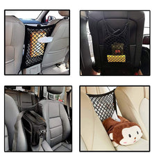 Load image into Gallery viewer, Car Elastic Storage Net Bag Between Seats Auto Interior Organizer Car Divider Pet Barrier Universal Stretchable 3 Layer Mesh Bag
